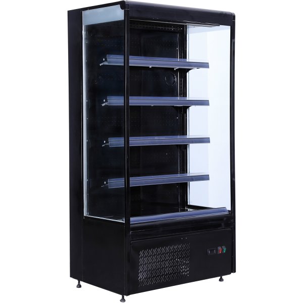 Wall Cabinet Multi Deck Refrigerator Night curtain Black 1940x700x2000mm | Adexa BLF2066