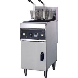 Twin Basket Professional Free standing Electric Fryer Single tank 18kW 28 litres | Adexa DF28L