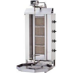 Commercial Gyros/Kebab grill Gas Fixed body Top motor Capacity 60kg 4 burners 12kW | Adexa DN221
