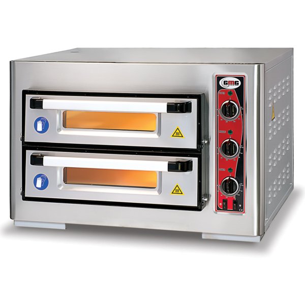 Electric Pizza Oven 2 chambers 500x500mm Capacity  4+4 pizzas at 10" 3 thermostats 230V/1 phase | Adexa PF5050DE3