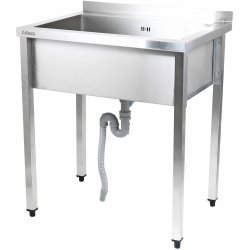 Commercial Pot Wash Sink Stainless steel 1 bowl Splashback 1000x600x900mm Square legs | Adexa PSA10060