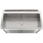 Commercial Pot Wash Sink Stainless steel 1 bowl Splashback Bottom shelf 2000x700x900mm Square legs | Adexa PSA20070U