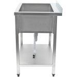 Commercial Pot Wash Sink Stainless steel 1 bowl Splashback Bottom shelf 1800x600x900mm Square legs | Adexa PSA18060U