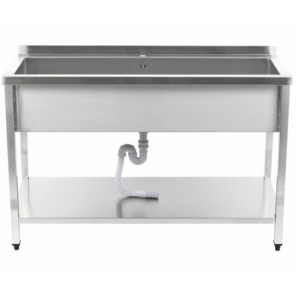 Commercial Pot Wash Sink Stainless steel 1 bowl Splashback Bottom shelf 1800x700x900mm Square legs | Adexa PSA18070U