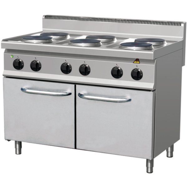 Professional Electric Cooker 6 plates 13.8kW Cabinet base | Adexa THE7P6M