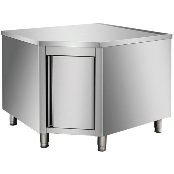 Commercial Worktop Floor Cupboard Corner unit Hinged door Stainless steel Sides 600mm | Adexa THESR106