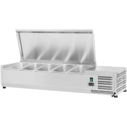 Refrigerated Servery Prep Top 1200mm 5xGN1/4 Depth 330mm Stainless steel lid | Adexa EA12