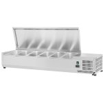 Refrigerated Servery Prep Top 1400mm 6xGN1/4 Depth 330mm Stainless steel lid | Adexa EA14