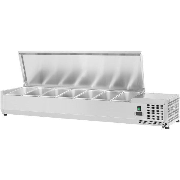 Refrigerated Servery Prep Top 1500mm 7xGN1/4 Depth 330mm Stainless steel lid | Adexa EA15
