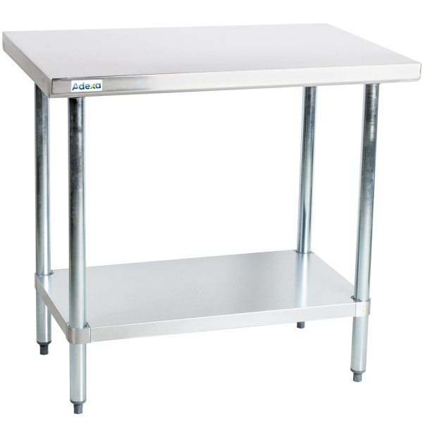 Commercial Work table Stainless steel Bottom shelf 1000x750x900mm | Adexa WTG750X1000