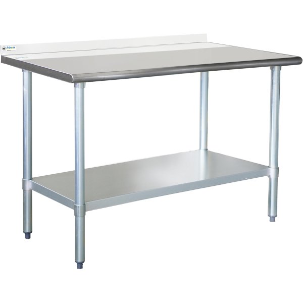 Commercial Work table Stainless steel Rear upstand Bottom shelf 1000x600x900mm | Adexa WTG600X100050R