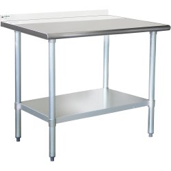 Commercial Work table Stainless steel Rear upstand Bottom shelf 900x600x900mm | Adexa WTG600X90050R