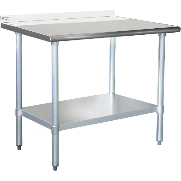 Commercial Work table Stainless steel Rear upstand Bottom shelf 750x600x900mm | Adexa WTG600X75050R