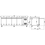 Commercial Freezer counter Ventilated 4 doors Depth 600mm | Adexa FS41V