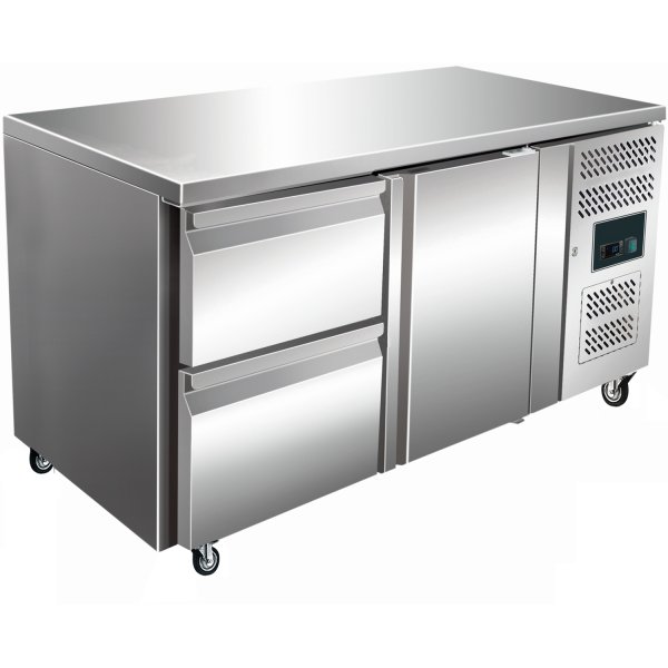 Commercial Refrigerated Counter 1 door 2 drawers Depth 700mm | Adexa 2DRG21V