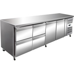 Commercial Refrigerated Counter 2 doors 4 drawers Depth 700mm | Adexa 4DRG41V