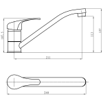 Kitchen Sink Mixer Tap Single lever Chrome | Adexa 50128000