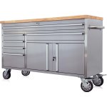 Professional Stainless Steel Rolling Tool Cabinet 2 door 6 drawers 1644x482x904mm | Adexa 602038AS