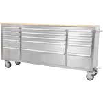 Professional Stainless Steel Rolling Tool Cabinet 15 drawers 1826x486x905mm | Adexa 722038AS