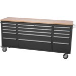 Professional Black Steel Rolling Tool Cabinet 15 drawers 1826x486x905mm | Adexa 722038A