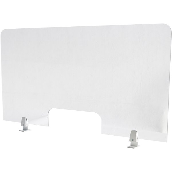 Freestanding Sneeze Guard/Plastic Divider Screen with Feet 1200x600mm Clear | Adexa AC80008