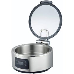 Chafing Dish Electric heating Round Glass lid Stainless steel 6 litres | Adexa ACFD6L01