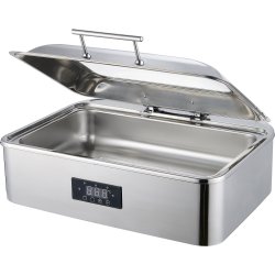 Chafing Dish Electric heating Glass lid Stainless steel 9 litres | Adexa ACFD9L01