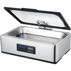 Chafing Dish Electric heating Glass lid Stainless steel 9 litres | Adexa ACFD9L02