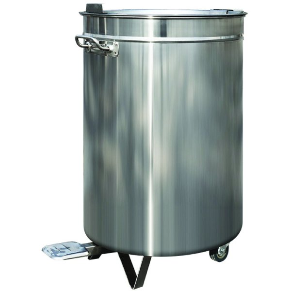 Professional Waste bin Stainless steel Wheels Pedal 120 litres | Adexa AD6904