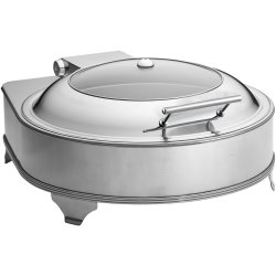 Chafing Dish Electric heating Round Glass lid Stainless steel 6 litres | Adexa AD6002