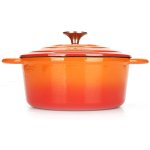 Enameled Cast iron Casserole Dish Round Orange ø24cm 4 litres | Adexa A24DQO