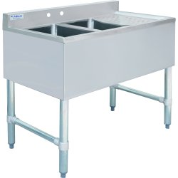 Commercial Bar sink 2 bowls Right 900x470x860mm | Adexa BAR2B36L