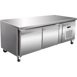 Professional Low Refrigerated Counter / Chef Base 2 doors 1360x700x650mm | Adexa THP2100TN650H