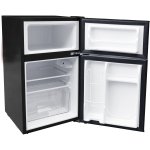 Double Door Retro Refrigerator with Freezer 90 Litre Black | Adexa BCD90