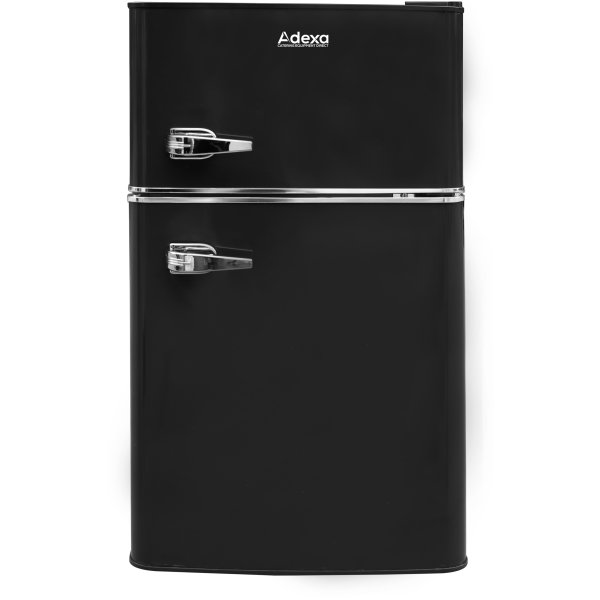 Double Door Retro Refrigerator with Freezer 90 Litre Black | Adexa BCD90