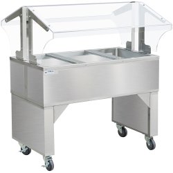 Salad Bar and Neutral Buffet Display with Sneeze Guard Stainless steel 3 x GN 1/1 capacity | Adexa BICT32042OB
