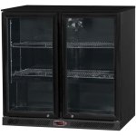 Back bar cooler 2 sliding doors 220 litres Black | Adexa BLBC02PS
