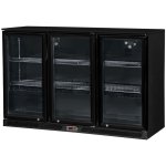 Back bar cooler 3 hinged doors 312 litres Black | Adexa BLBC03PP