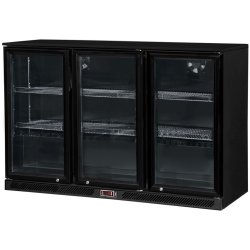 Back bar cooler 3 sliding doors 300 litres Black | Adexa BLBC03PS