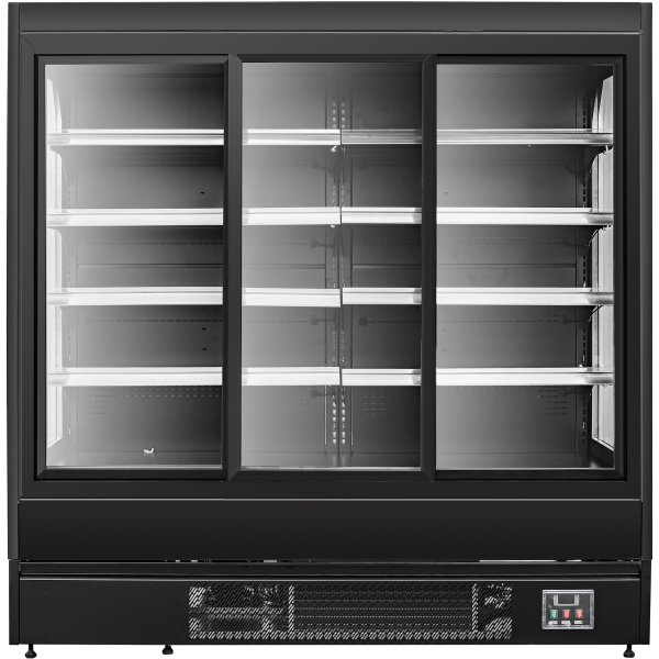 Wall Cabinet Multi Deck Refrigerator 3 Sliding Door Black 1940x800x2000mm | Adexa BLF2080G
