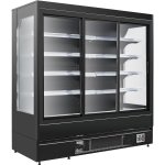 Wall Cabinet Multi Deck Refrigerator 3 Sliding Door Black 1940x800x2000mm | Adexa BLF2080G
