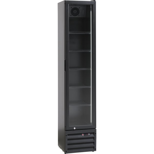 Commercial Display Refrigerator with Glass door 220 litres Black | Adexa BLG2201M