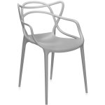 Bistro Dining Arm Chair Plastic Grey Indoors & Outdoors | Adexa WW023GREY