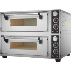 Commercial Pizza oven Electric 2 chambers 500x500mm 350°C Mechanical controls 8.4kW 380V | Adexa BSD202500500