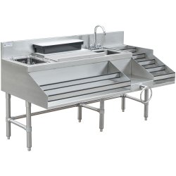 Commercial Stainless Steel Cocktail Station with Backsplash 1520x760x760mm | Adexa CCS6012WB