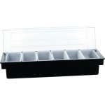 Garnish Tray / Condiment Dispenser with Lid 6 compartments | Adexa CHA001
