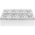 Commercial Condiment Holder including 8xGN1/6-150mm pans & lids | Adexa CHD08BD