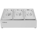 Commercial Condiment Holder including 3xGN1/4-100mm containers with lid Stainless steel | Adexa CHE03A