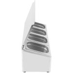 Commercial Condiment Holder with lid including 4xGN1/4-100mm containers Stainless steel | Adexa CHE04AFL