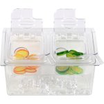 Chilled Condiment Holder including 2xGN1/6-100mm containers with lid Plastic | Adexa CHP04B2